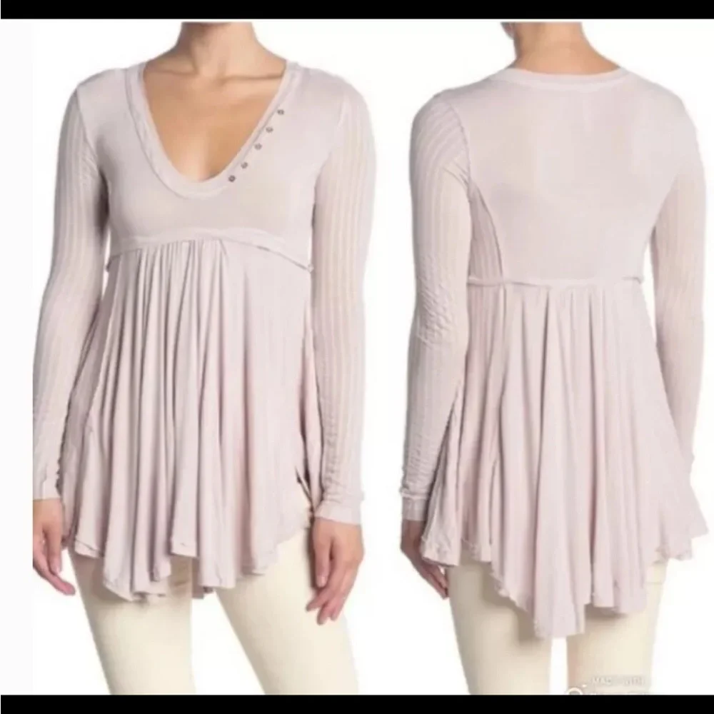 free people 🩰 birdie henley top - Picture 2 of 3